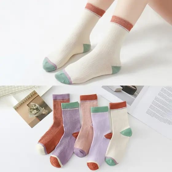 3/6/12 pares de meias de cano médio para mulher, meias elegantes, giras, casuais e versáteis