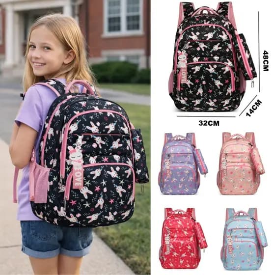Mochila Escolar Infantil Unissex Grande – Estilo Moderno e Fofo, com Estojo, Durável e Confortável