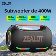 Caixa de som Bluetooth ZEALOT ZE41 S, potência TWS de 800 W, bateria externa de 48.000 mAh, resistente à água.
