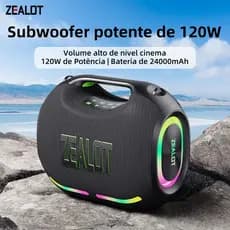ZEALOT ZE01 Caixa de Som Bluetooth 120W Portátil Outdoor 24000mAh TWS Karaokê com Microfone IPX6 à Prova d’Água Power Ba