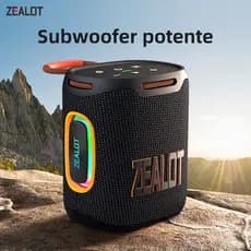 ZEALOT S122 Caixa de Som Bluetooth Portátil 25W TWS Som Potente IPX6 À Prova d’Água Bateria 6000mAh Alta Performance Cus