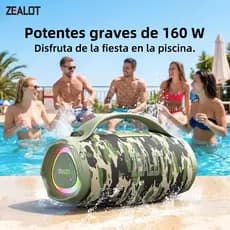 ZEALOT S98 Caixa de Som Bluetooth 160W 36000mAh Portátil TWS Som Potente IPX6 Alta Performance Longa Bateria Power Bank