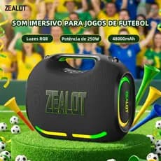 ZEALOT ZE21 Caixa Bluetooth Portátil 250W TWS Som Potente Bateria 48000mAh Com/sem Microfone