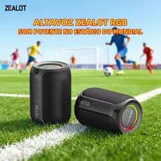 ZEALOT S32PRO Caixa de Som Bluetooth 15W Portátil 3600mAh TWS IPX4 Som Potente Alta Duração Design Moderno Custo-Benefíc