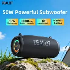 ZEALOT P15 Caixa de Som Bluetooth 50W Portátil TWS À Prova D’Água IPX6 Som Potente Bluetooth 5.4 Bateria 6000mAh