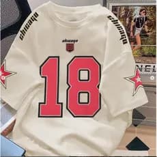 Camiseta  Estampada Camisão Numero 18 Chicago  t shirt basica Streetwear Conforto Urbano Casual Street Conforto Urbano C