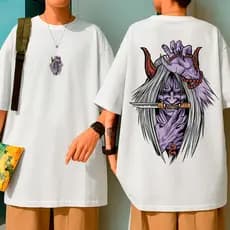 Camiseta Oversized Anime Estampada Ceifeiro Naruto Unissex 100% Algodão Kunai Conforto Urbano Casual Street Conforto Urb