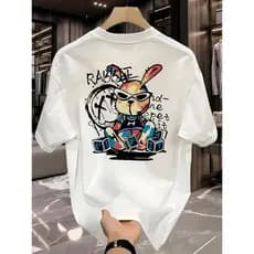 Camiseta Masculina Rabbit Graffiti Camisa Manfinity 100% Algodão Street Wear confortavel, casual.