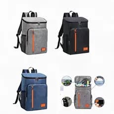 Mochila Térmica Cooler Bag Forro Aluminizado Zíper Duplo Bolso em Tela Resistente Para Piquenique Trabalho Escola E
