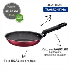 Frigideira Tramontina Loreto 28cm Vermelha Alumínio Antiaderente Starflon Max Cabo Antitérmico
