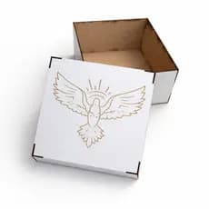Caixa MDF Personalizada com Espírito Santo - Medida de 20x20x10cm | Religiosa e Decorativa