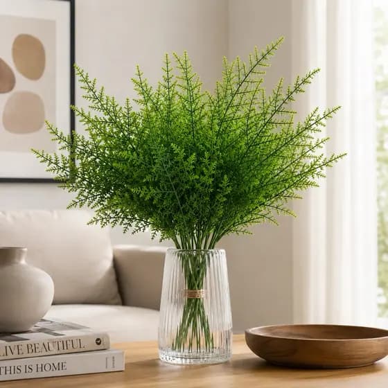 Planta Matinho Folha Avulsa Samambaia Artificial Realista para Decoração Vasos Arranjos Jardim 37cm
