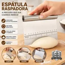 Espátula Tubular Inox Raspadora e Cortadora de Massa Pizza Pão Confeitaria Profissional