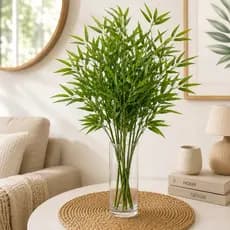 Galho de Bambu Artificial 36cm Folhagem Decorativa Realista para Sala Quarto Escritório Sem Vaso