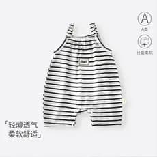 Bebê bebê estilingue macacão Tencel estilo fino puro algodão macacão Outing macacão listrado sem mangas colete de bebê v