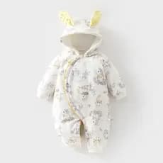Macacão de bebê 250g Plus algodão bebê acolchoado outono inverno Outing macacão de algodão grosso engrossado com capuz m