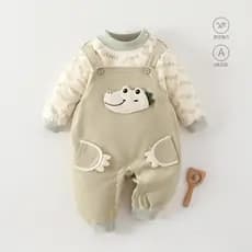 Bebê conjunto de duas peças outono inverno estilo cinta quente Outing roupas acolchoadas bebê fino algodão roupas outono