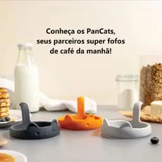 Anel de Silicone para Fritar Ovos com Design de Gato - Antiaderente e Resistente ao Calor