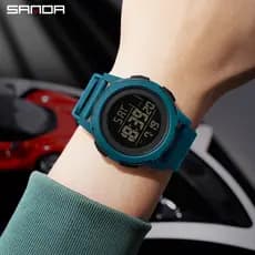 SANDA 2188 Moda Masculina Relógio Militar Resistente À Água Esporte Relógios Exército Grande Dial Led De Pulso Digitais