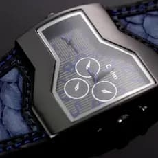 Motocicleta punk Supercarro Estilo Masculino Grande Mostrador Duplo Movimento Multifuncional Relógio De Quartzo 53mm