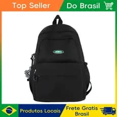 Mochila feminina náilon alta capacidade para escola e universidade, suporta folhas A4 com alças ajustáveis