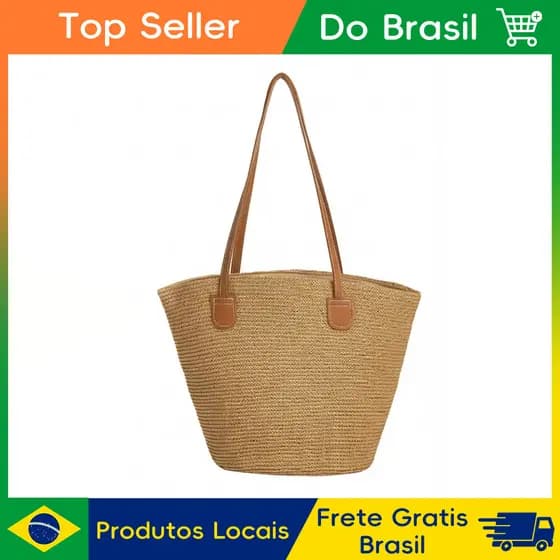 CHENXIAOHONG Bolsa Balde De Palha Bolsa De Palha Bolsa De Praia Bolsa De Tecido Bolsa Trançada Casual Leve