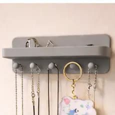 Porta Joias Organizador De Bijuteria De Parede Com Ganchos e prateleira para aneis Kit com até 4 un
