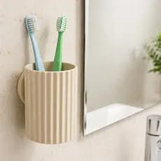 Suporte Porta Escova De Dentes Pasta De Parede Banheiro Adesivo Sem Furo Organizador Multiuso