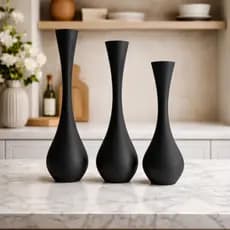 Kit 3 Vasos Decorativos Moderno Vaso de Flor Pequeno Médio Grande para Sala Mesa Luxo