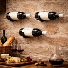 Kit 3 Suporte para Vinho de Parede em Porta Garrafa de Vinho Organizador para Adega, Cozinha, Bar