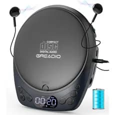Reprodutor de CD Portátil com Fones de Ouvido, Discman Recarregável para Carro e Casa, Pequenos Reprodutores de CD Portá