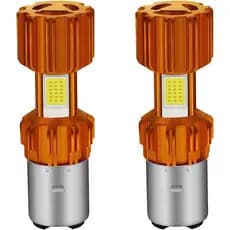 Lâmpada para Motocicleta YM E-Bright BA20D 3 COB 18W LED Luzes de Alta e Baixa Intensidade Branca Pacote com 2