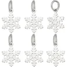 Pingentes de Floco de Neve em Prata Esterlina 925 da PH PandaHall com Argolas de Conexão, Pingente de Flor para Fabricaç