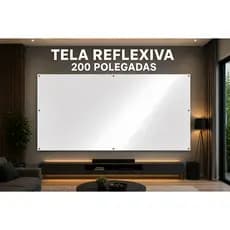 Tela de Projeção Reflexiva 200 Polegadas Com Ilhós Inox Para Projetor HD 4K Cinema