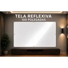 Tela de Projeção Reflexiva 100 Polegadas Com Ilhós Cinema Projetor full HD 4K