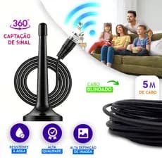 Antena Digital interna Sinal TV HDTV Base Imã  Externo a prova d'agua antena digital externa antena
