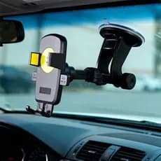 Suporte de Telefone para Carro Ventosa - Fixação Forte, Rotação 360°, Ajuste Fácil