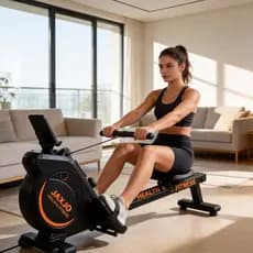 Remo Ergométrico Magnético Dobrável 8 Níveis Silencioso Compacto Academia Casa Fitness Exercício Treino