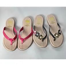 kit 2 Pares Sandália Rasteirinha Feminina Infantil Menina Chinelo Trança Trio Flores Perola Kids