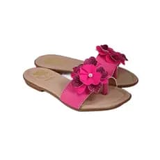 Rasteirinha Infantil Feminina Menina Chinelo Flor Glitter Pe de Ouro
