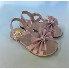 Sandália Infantil Feminina Menina Laço Gáspea Fivela Perola Calçados Confort