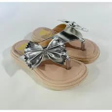 Sandália Infantil Menina Com Laço Brilho Gliter Chinelo Papete Infantil Colorida