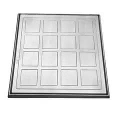 Ralo Tampa Alumínio Ralo Cego 30cm x 30cm com Suporte