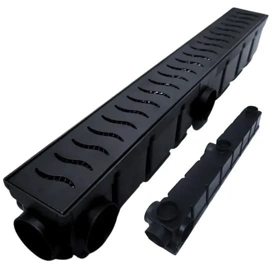 Ralo Linear Multi Saídas 6x50 Aço Preto Vazada SS com Tela Anti Insetos