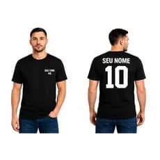 Camisa Camiseta Adulto Personalizada 100% Algodão Unissex Seleção ou Time Número é Nome Envio Imediato