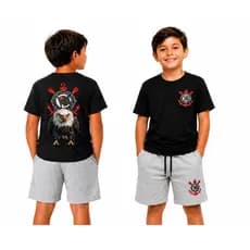 Kit Infantil Gaviãozinho Conjunto Infantil Camiseta100% Algodão Bermuda Moletom Estilo e Conforto