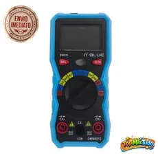Multímetro Digital Profissional LCD 4" Portátil com Pontas de Prova e Pilhas - Tensão e Corrente AC/DC