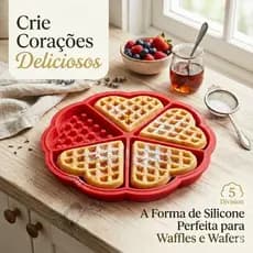 Forma de Silicone Waffle Chocolate Ovo Air Fryer 5 separações