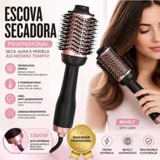 Escova Secadora Profissional Bivolt 1300W Modeladora Alisadora Anti Frizz Secador de cabelo