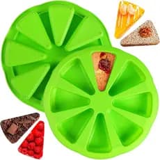 Forma de Silicone Triangular para Bolo, Forma Antiaderente de 8 Cavidades para Scones, Forma para Assar Fatias de Pizza,